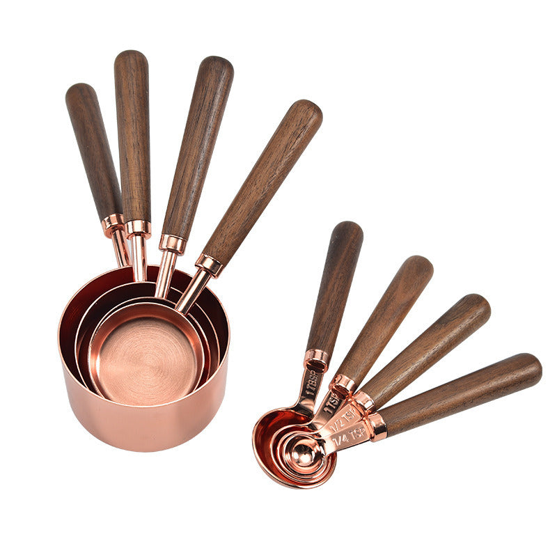 Copper Measuring Cups and Spoons Set