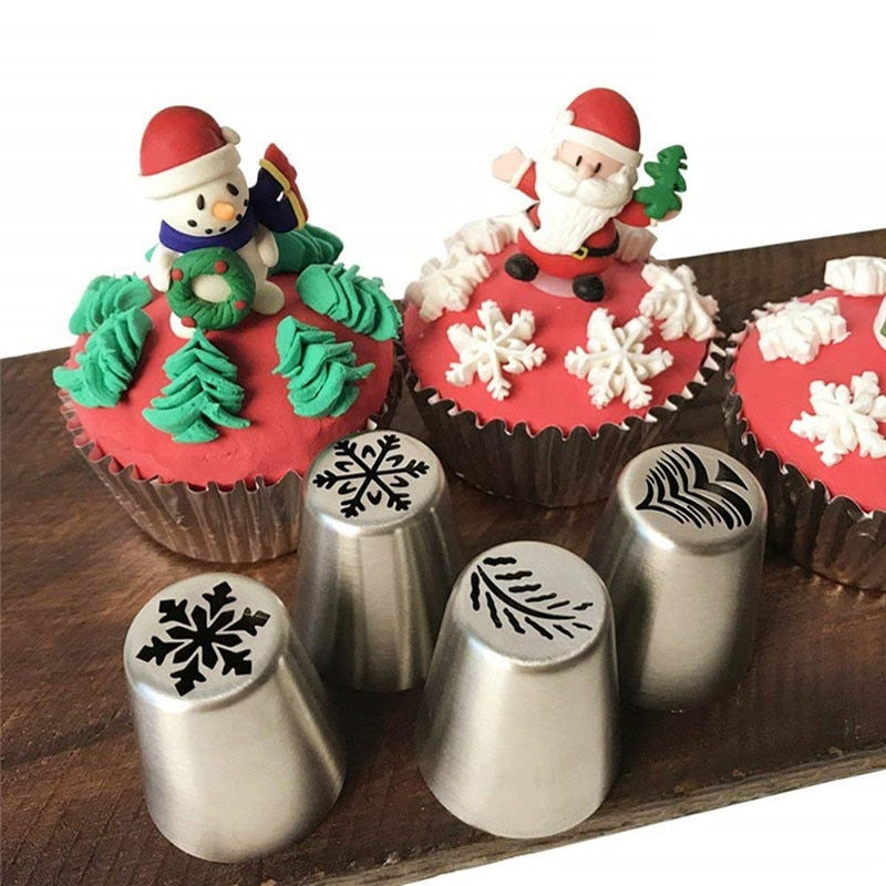 4 Christmas Icing Piping Nozzles