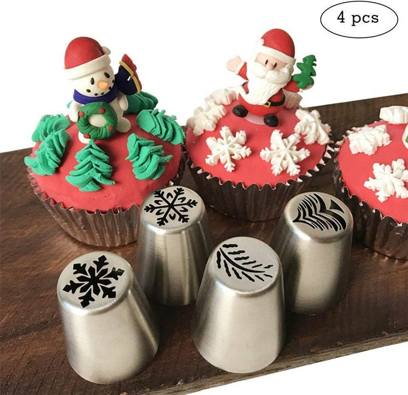 4 Christmas Icing Piping Nozzles