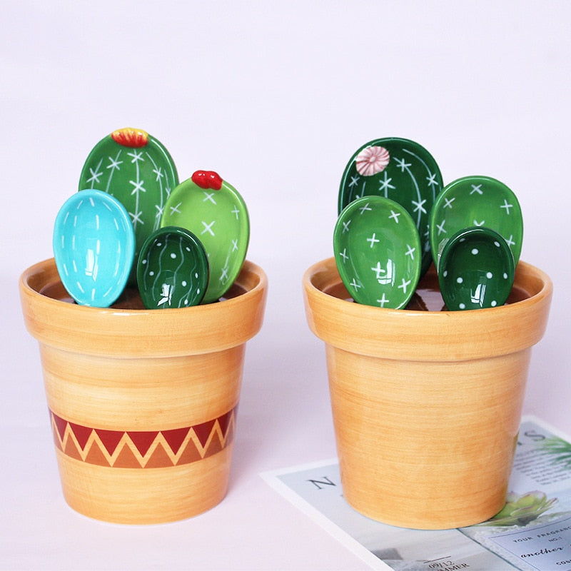 Ceramic Cactus  Measuring Spoon Set