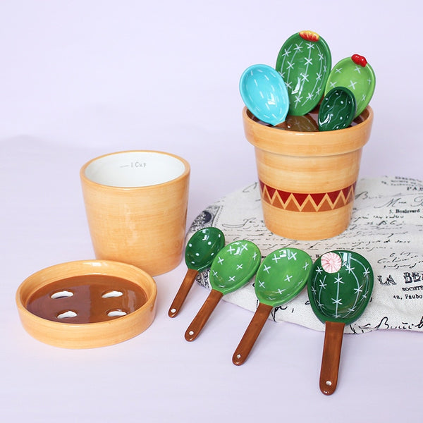 Ceramic Cactus  Measuring Spoon Set