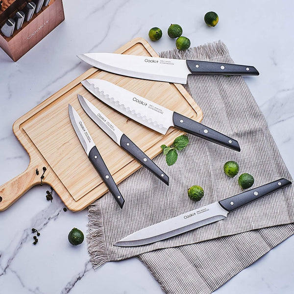 15 Piece Kitchen Knife Sets with Wood Block