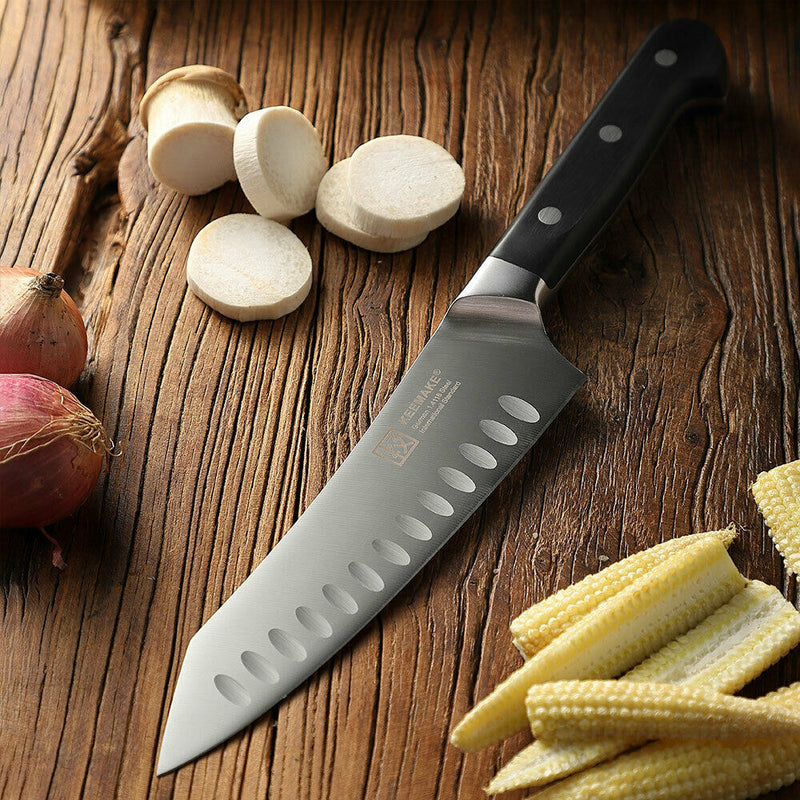 KEEMAKE 15PCS Kitchen Knife Set with Block, Razor Sharp Chef Knives and  Shears